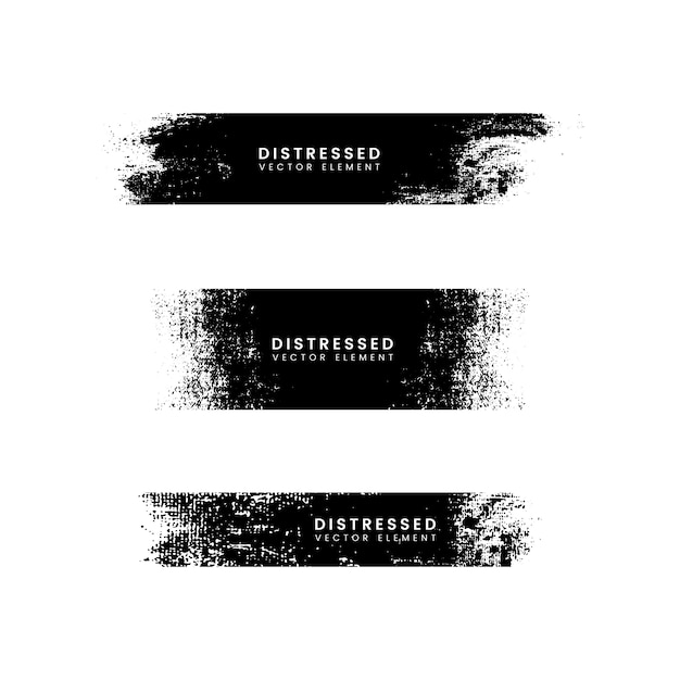 Distressed black stroke banners