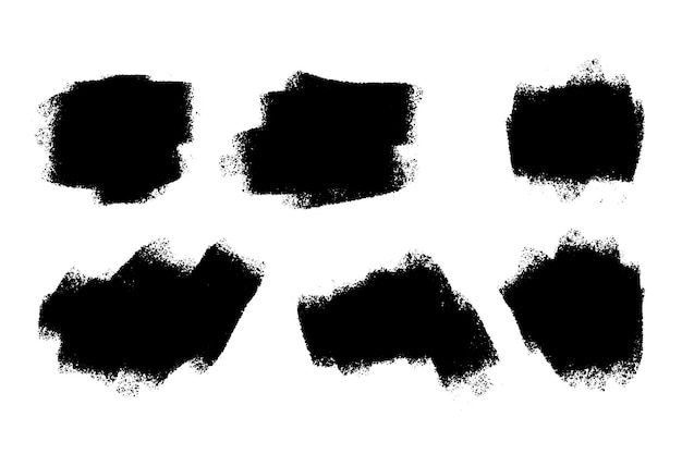 Free vector distressed grunge brush stroke set