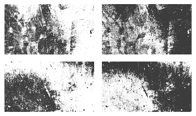 Free vector distressed grunge texture background set vector