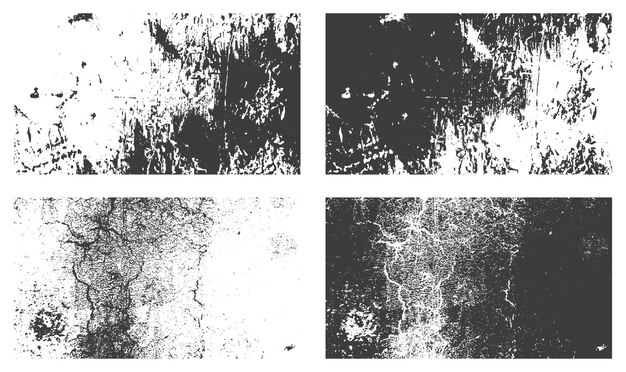 苦しめられたグランジテクスチャ背景セットベクトル