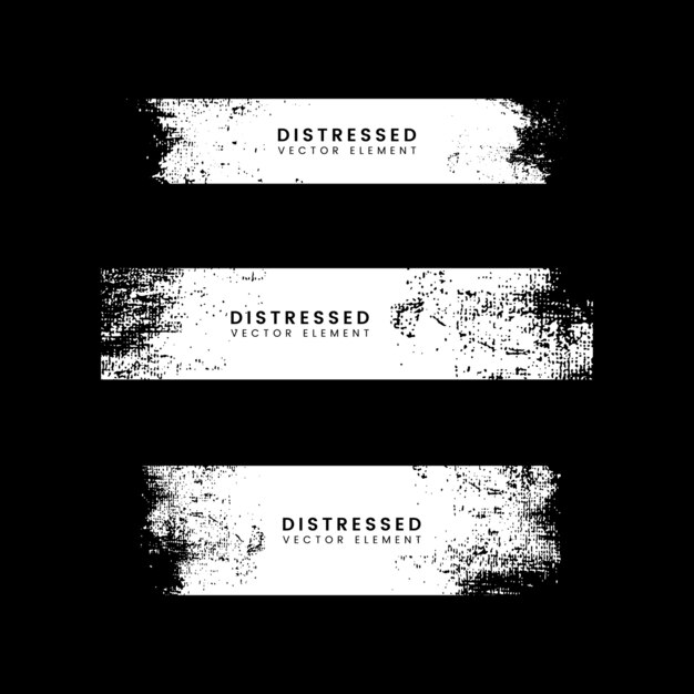 distressed white banners