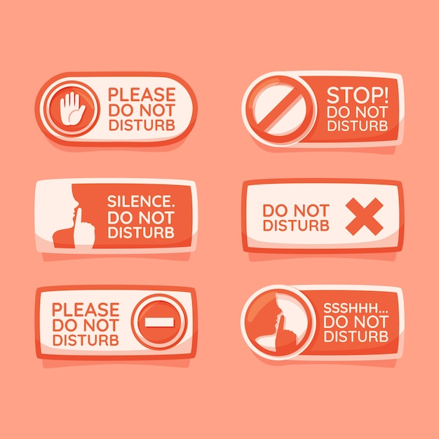 Free vector do not disturb label set