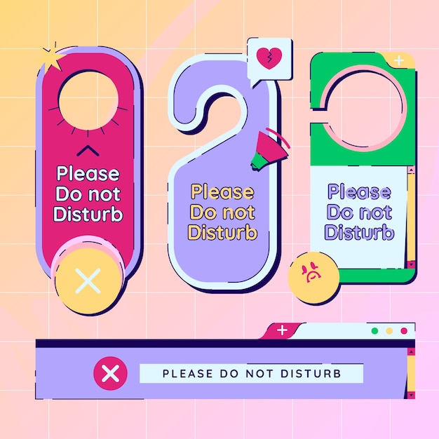 Free vector do not disturb label set