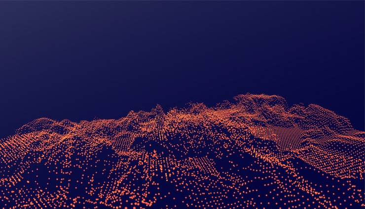 Free Vector ditial particles background in glowing style 