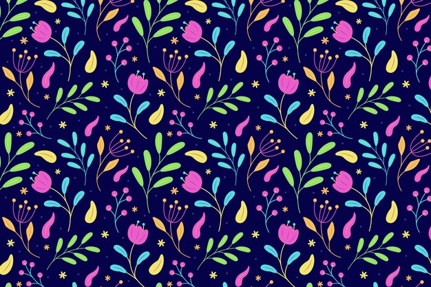 Ditsy colorful floral background