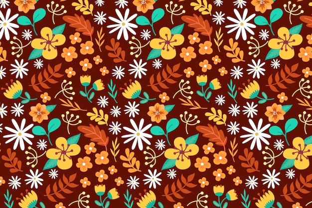 Free vector ditsy colorful floral wallpaper
