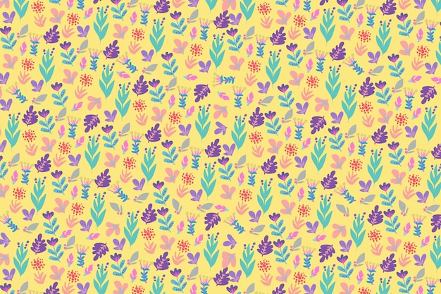 Ditsy colorful floral wallpaper
