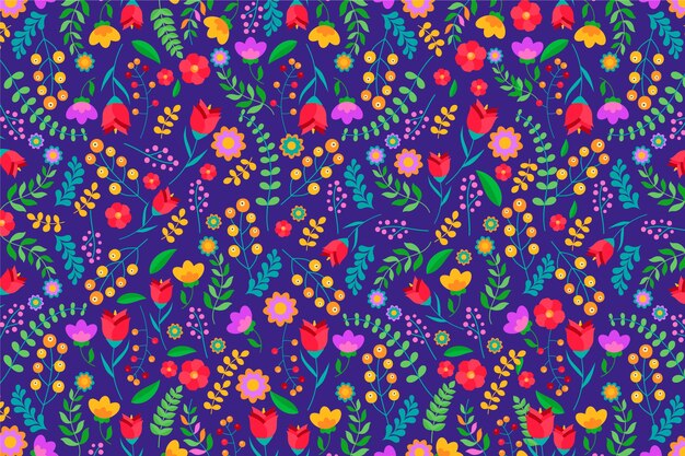 Ditsy colorful  flowers background
