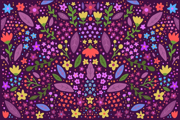 Ditsy colorful flowers screensaver