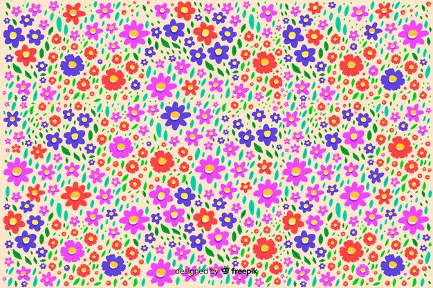 Ditsy floral colorful background