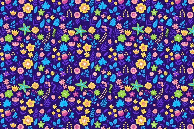 Ditsy floral motifs scattered random