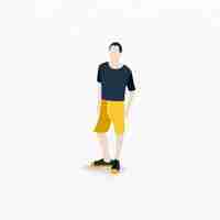 Free vector diverse  male character on white background vector