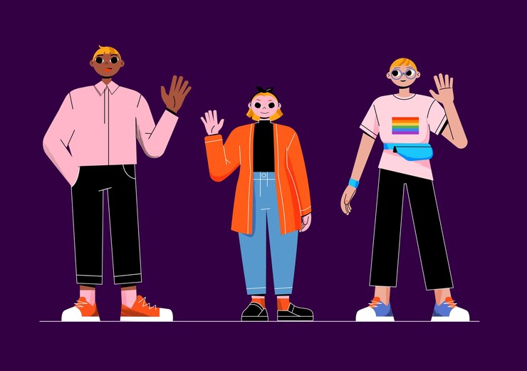 Free Vector diverse people african american man lgbt person