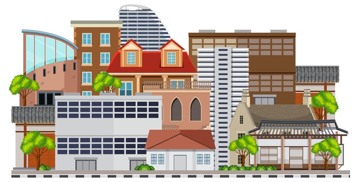 Free Vector diverse urban building collection