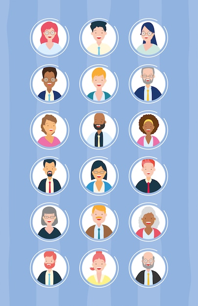 Free vector diversity business man and woman