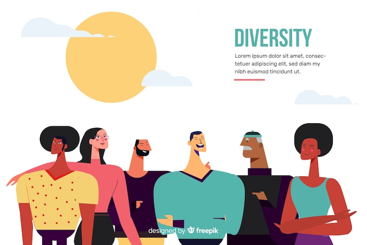 Free Vector diversity concept flat style background