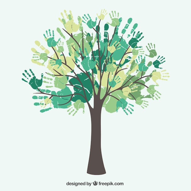 Free vector diversity tree hands