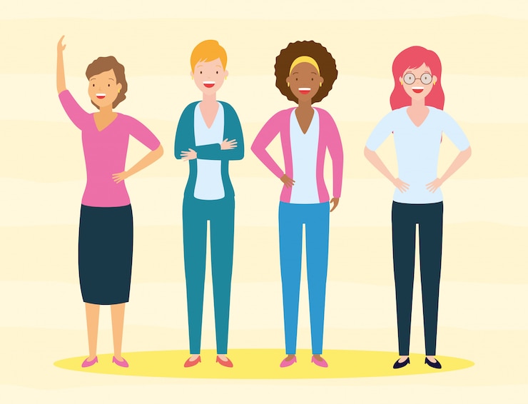 Free Vector diversity woman people