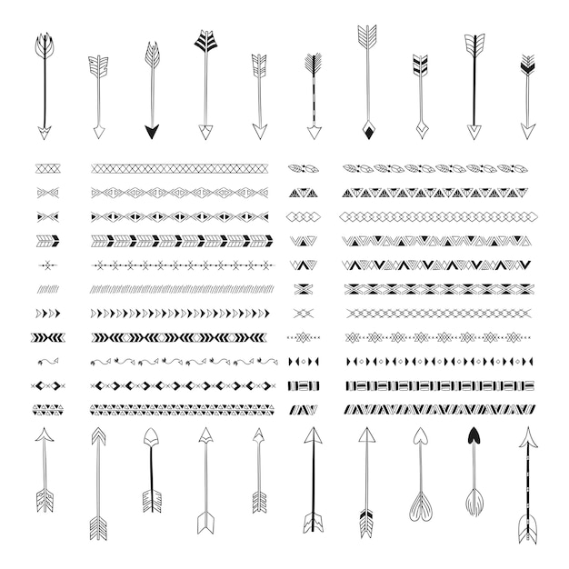 Raccolta di elementi di design linea di divisori linea