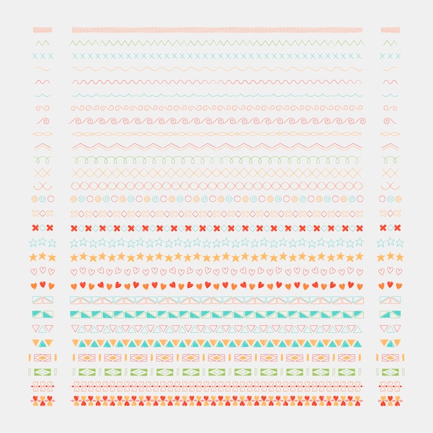 Raccolta di elementi di design linea di divisori linea