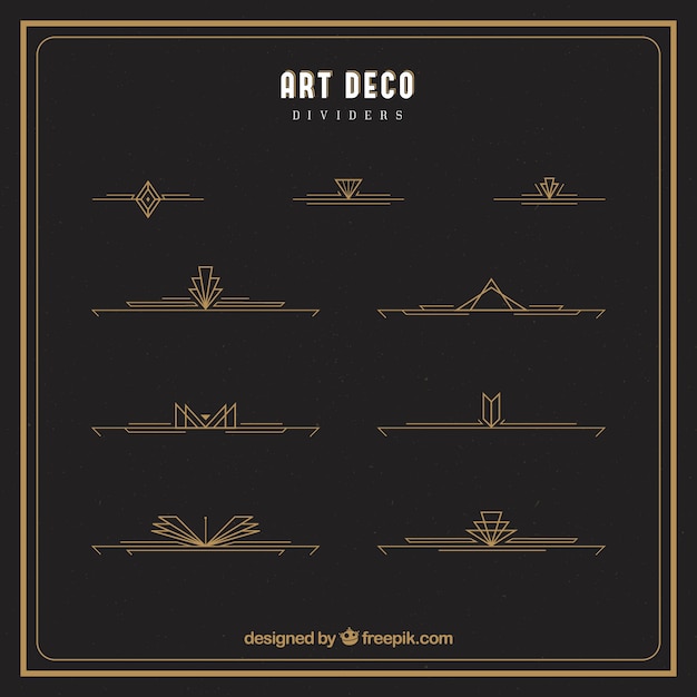 Free vector dividers collection in art deco style