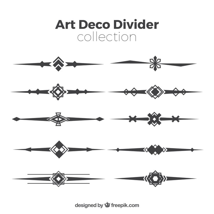 Free Vector dividers collection in art deco style