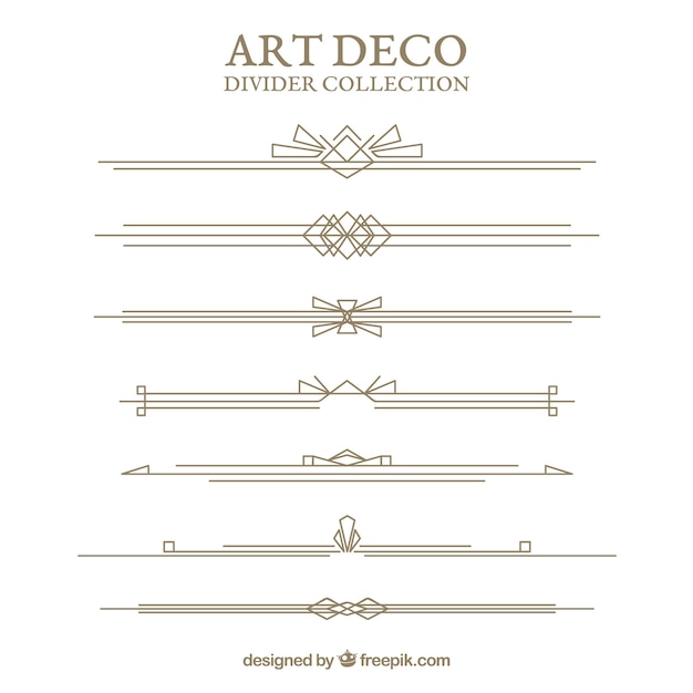 Free vector dividers collection in art deco style