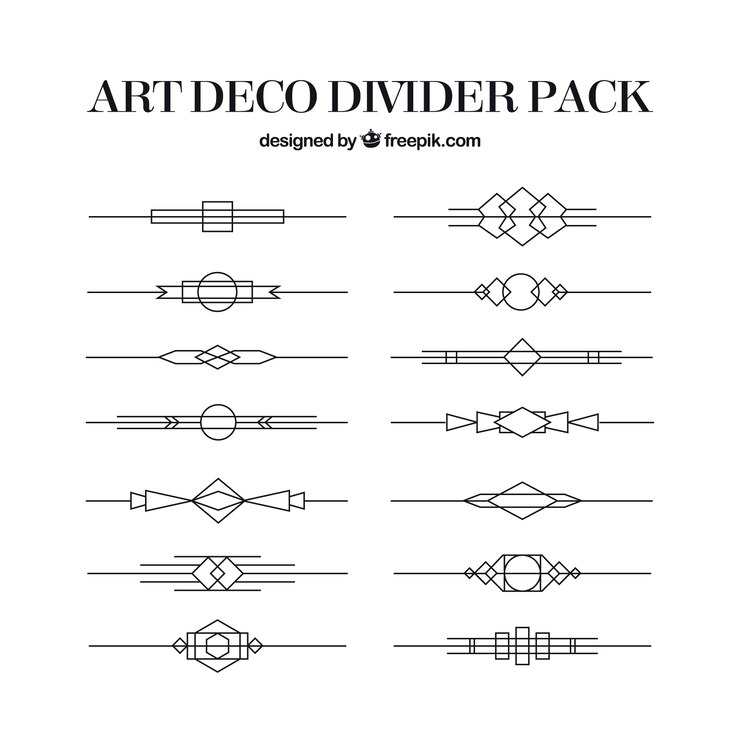 Free Vector dividers collection in art deco style