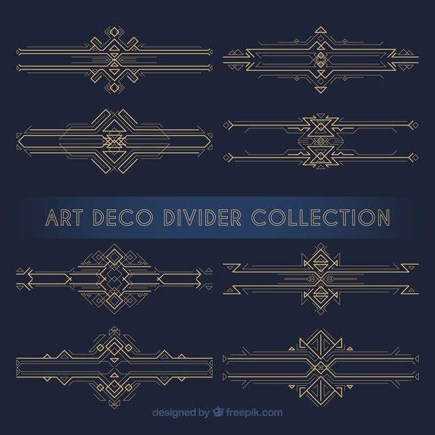 Dividers collection in art deco style