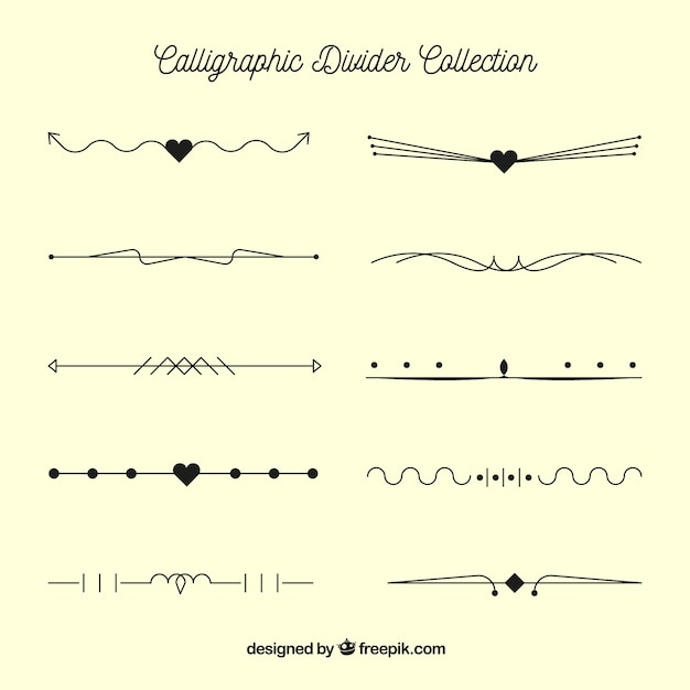 Free vector dividers collection in calligraphic style