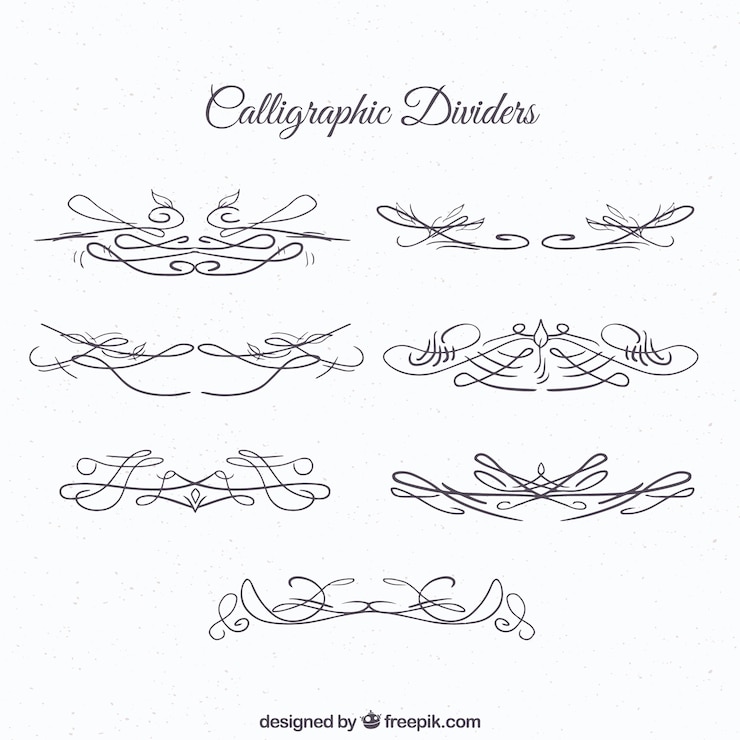 Free Vector dividers collection in calligraphic style