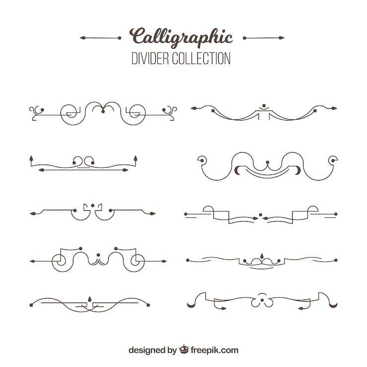 Free Vector dividers collection in calligraphic style