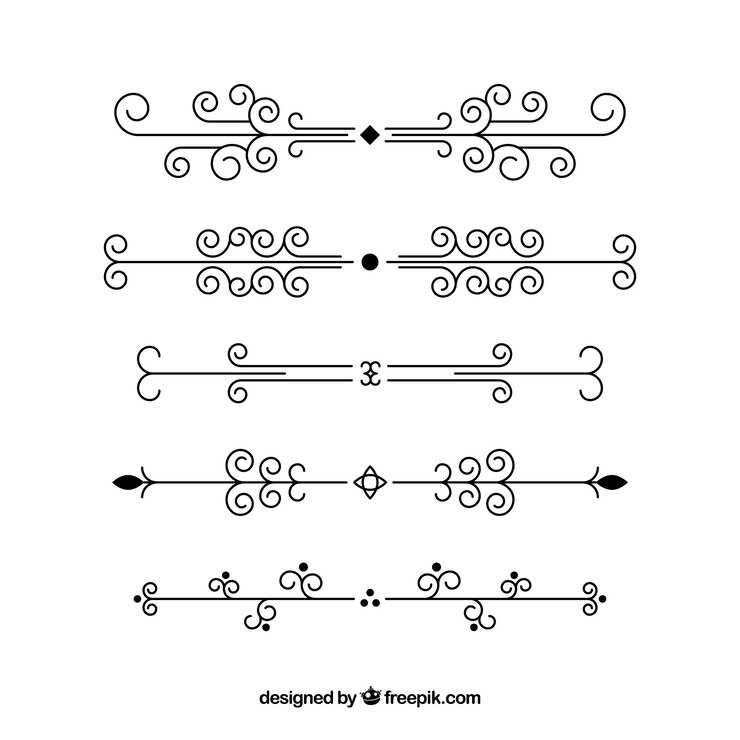 Free Vector dividers collection in calligraphic style