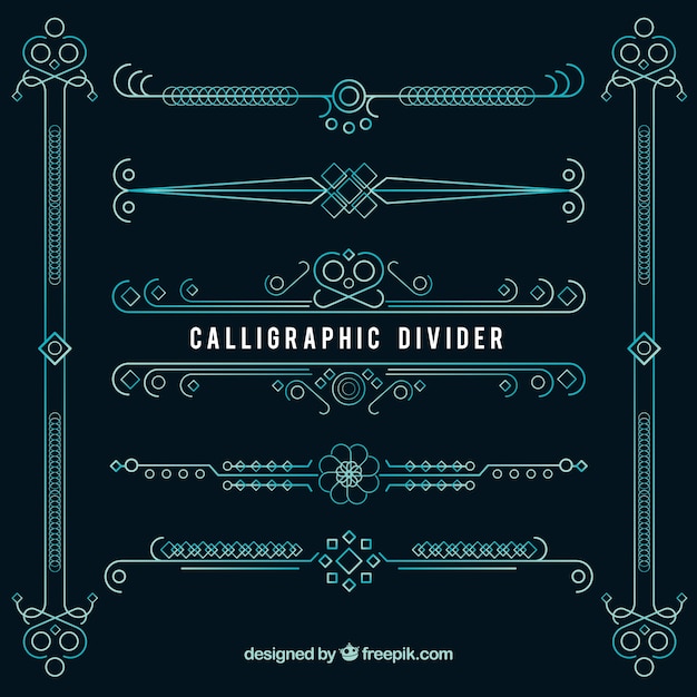 Free vector dividers collection in calligraphic style