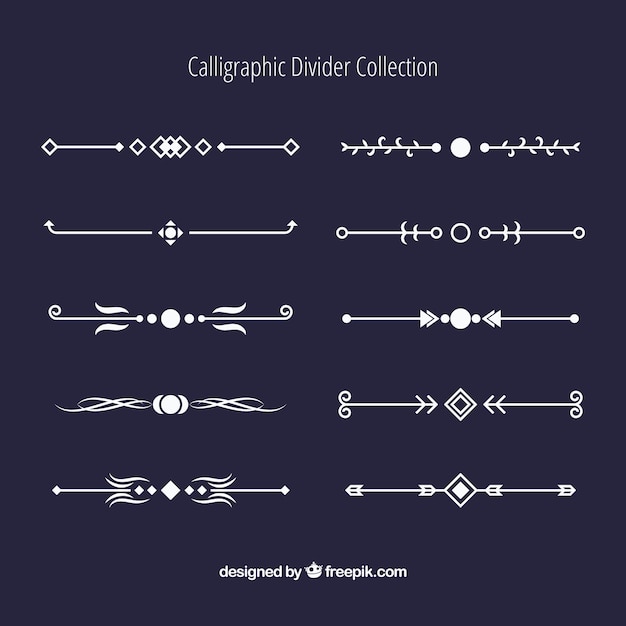 Free vector dividers collection in calligraphic style