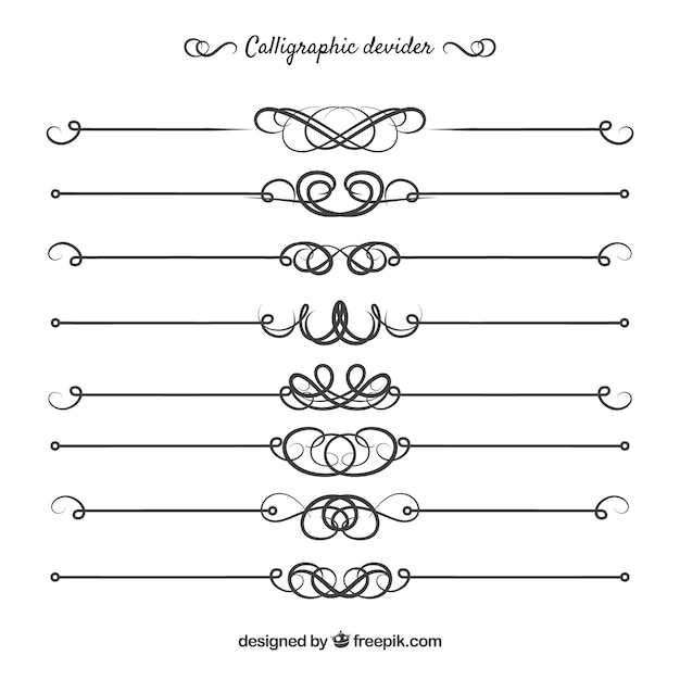 Коллекция делителей в каллиграфическом стиле