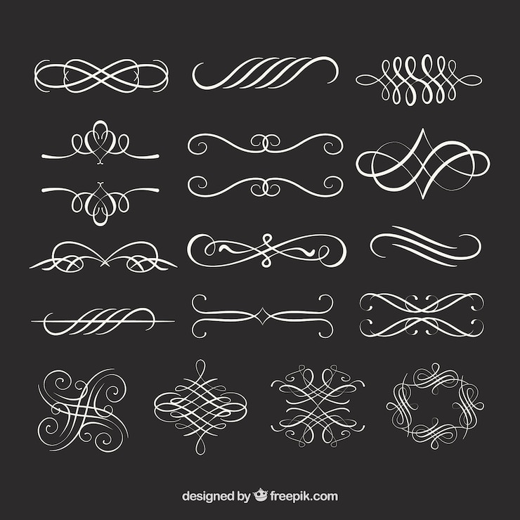 Free Vector dividers collection in calligraphic style