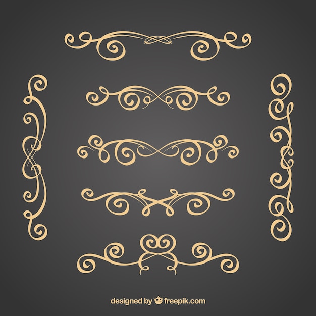 Free vector dividers collection in calligraphic style