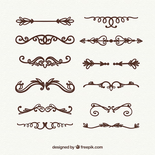 Free vector dividers collection in hand drawn style