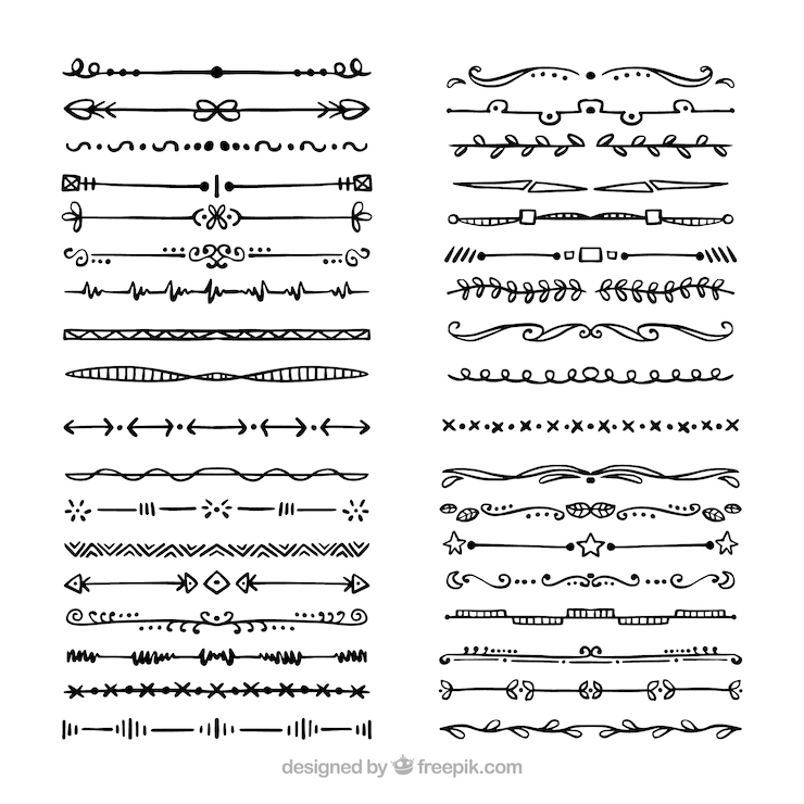 Free Vector dividers collection in hand drawn style