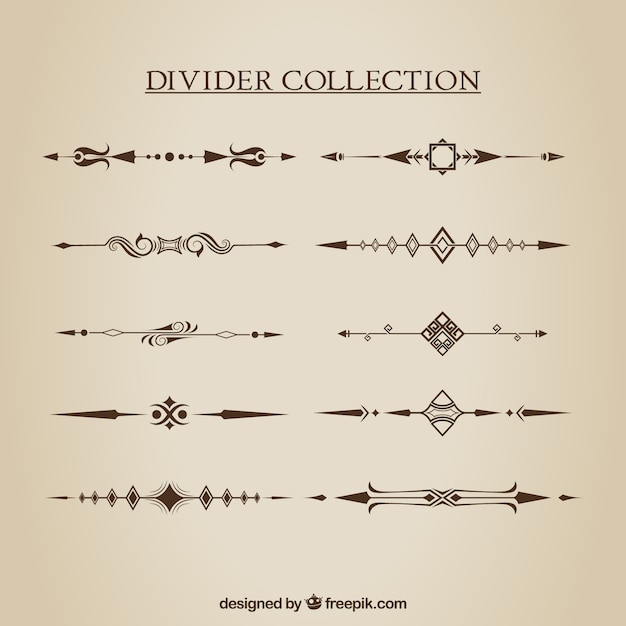 Free vector dividers collection in hand drawn style