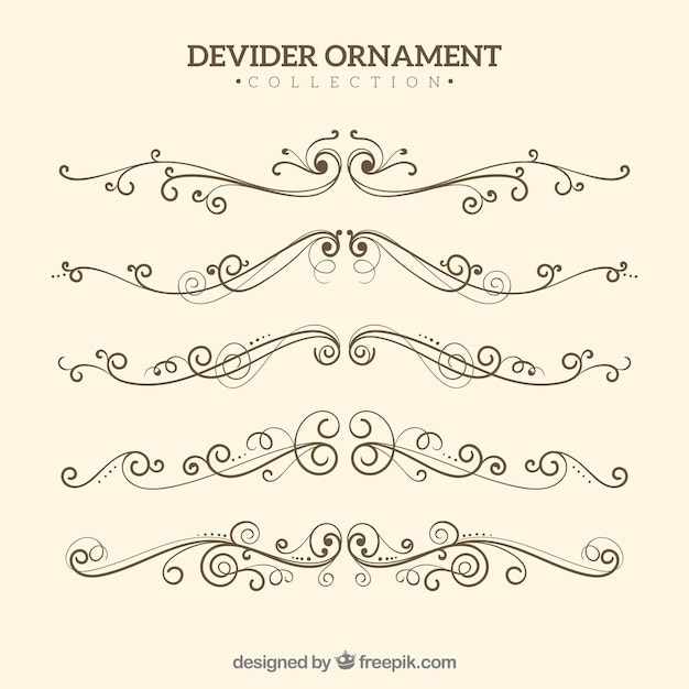 Free vector dividers collection in hand drawn style