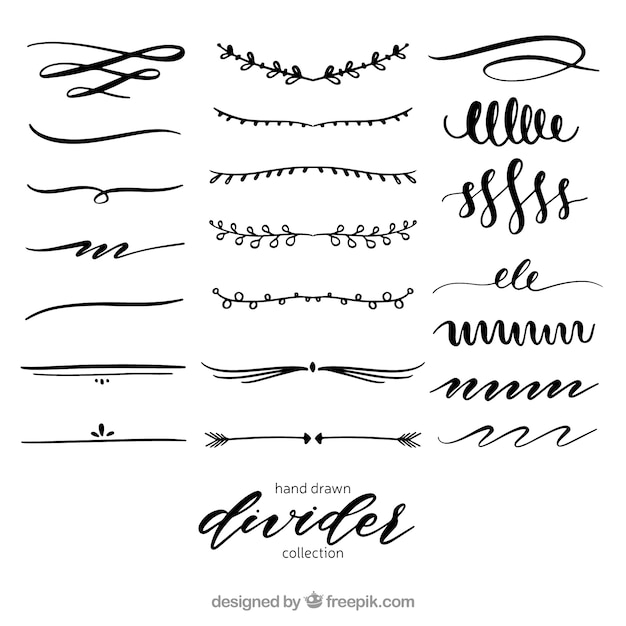 Dividers collection in hand drawn style