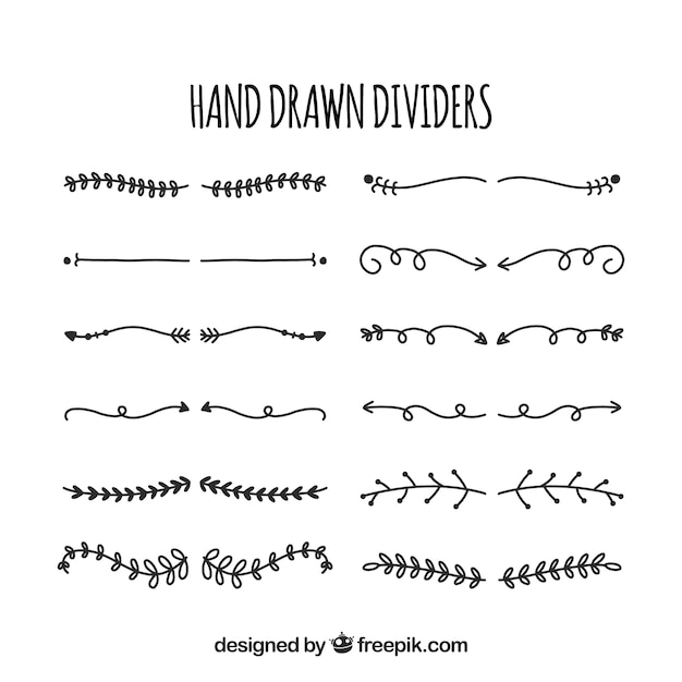 Dividers collection in hand drawn style