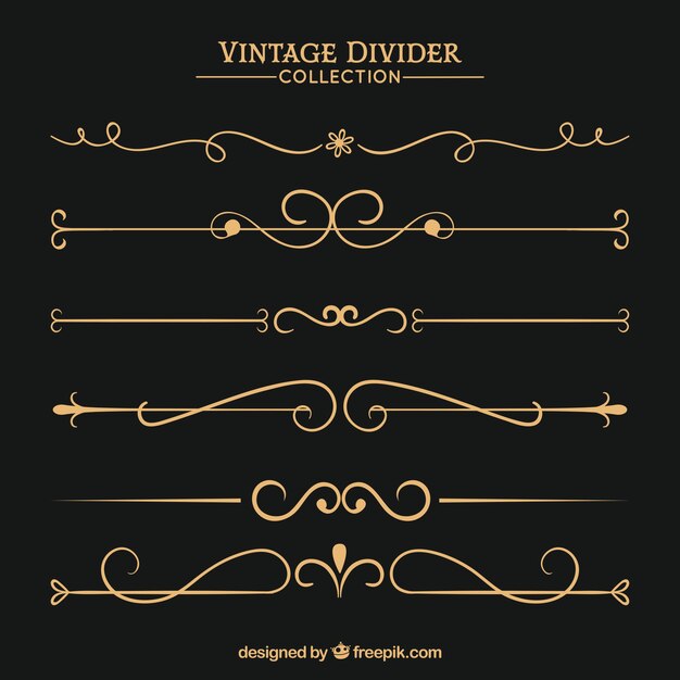 Dividers collection in vintage style