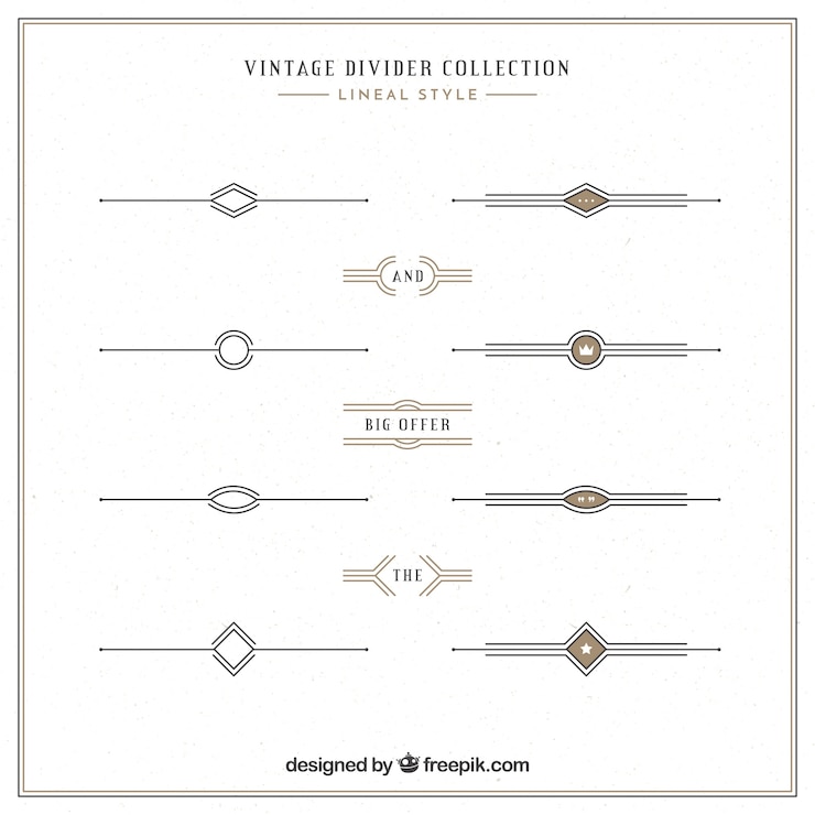 Free Vector dividers collection in vintage style