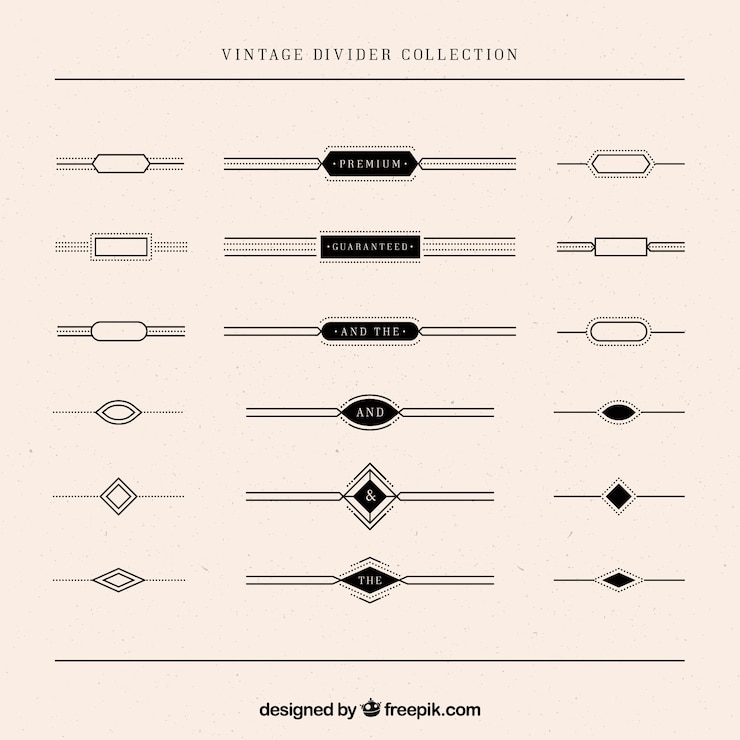Free Vector dividers collection in vintage style