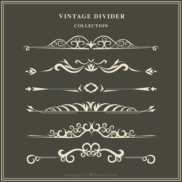 Free vector dividers collection in vintage style