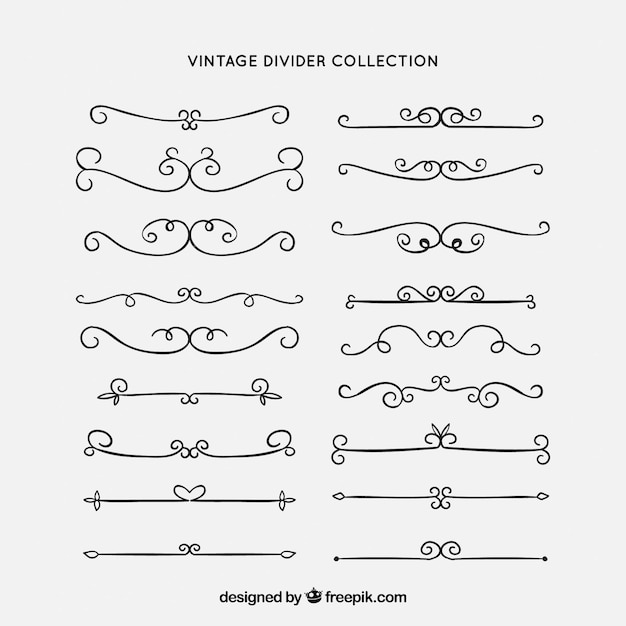 Free vector dividers collection in vintage style