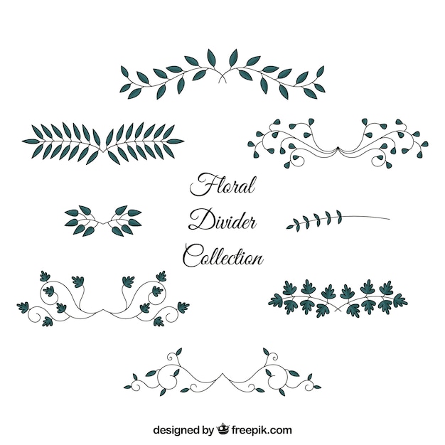 Free vector dividers collection with floral elements